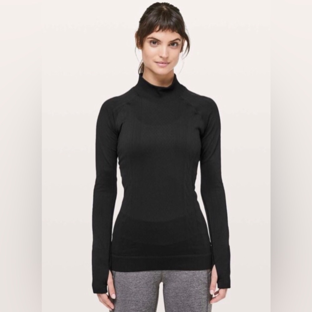 Lululemon Rest Less Mock Neck Black - Picture 4 of 14